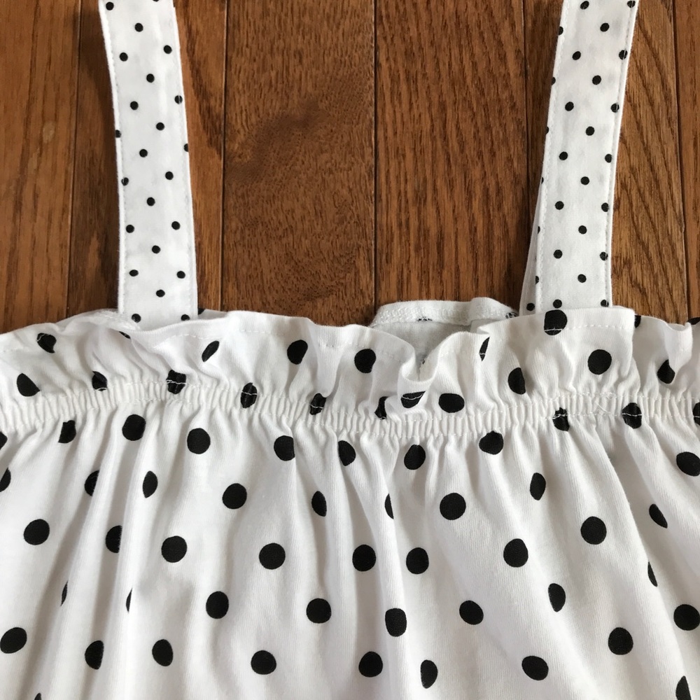 Zara Girls NWOT polka dot cotton Retro sleeveless top size 9 - Picture 3 of 12
